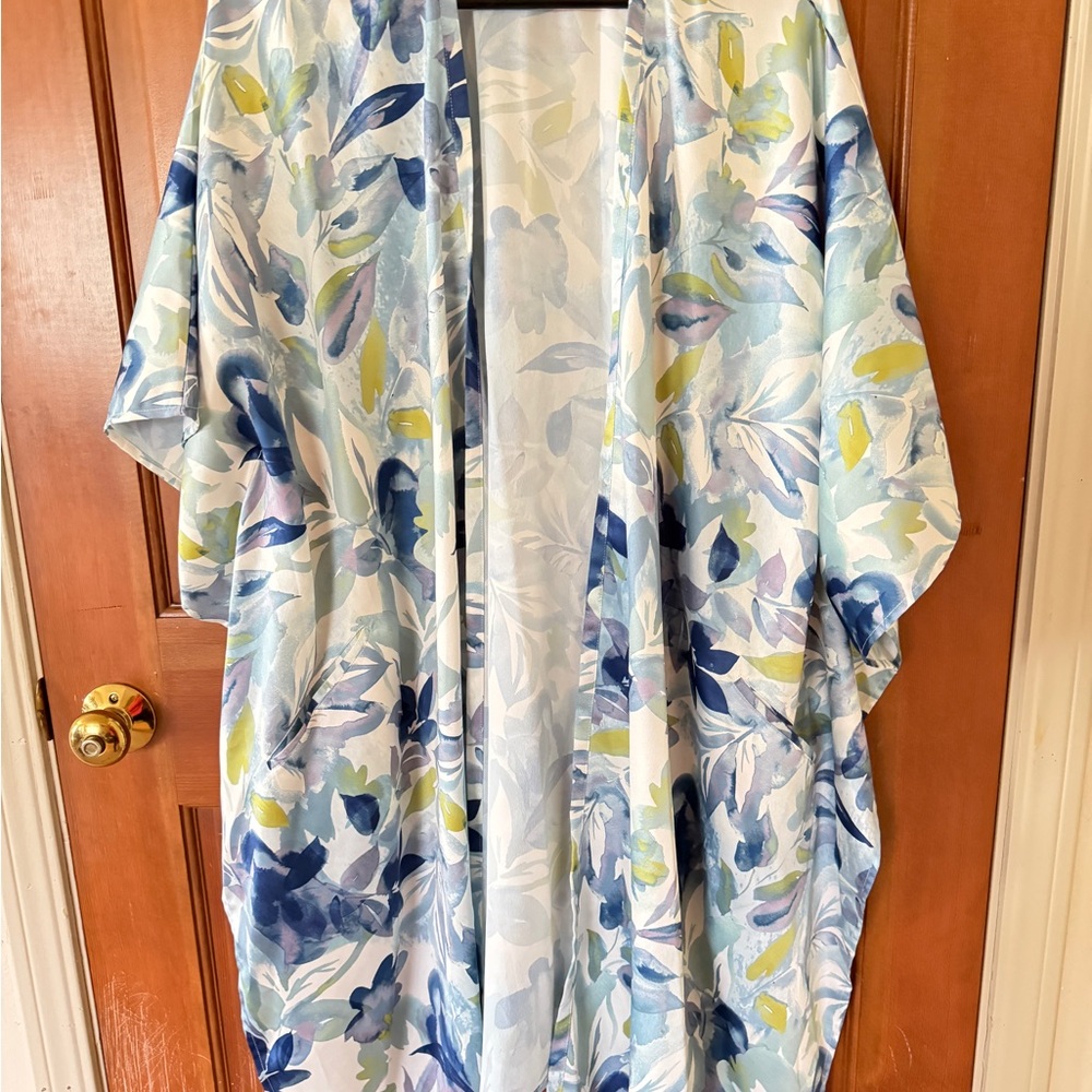 Nordstrom Kimono with Blue and Green Floral - NWOT